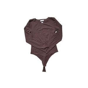 Babaton Chocolate Long Sleeve Bodysuit